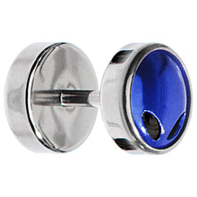 Load image into Gallery viewer, Anodized Titanium Blue Alien Head Cheater Plug
