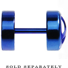 Load image into Gallery viewer, Blue Anodized Titanium Peace Sign Cheater Plug