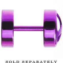 Load image into Gallery viewer, Purple Anodized Titanium Peace Sign Cheater Plug