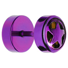 Load image into Gallery viewer, Purple Anodized Titanium Star Cheater Plug
