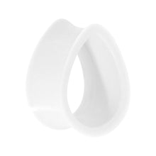 Load image into Gallery viewer, 7.35mm White Teardrop Silicone Flexible Tunnel