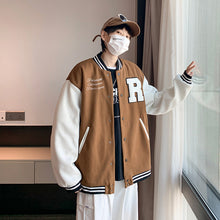 Load image into Gallery viewer, New Elegance Spring Autumn Coat Baseball Bomber Jacket Loose Letter R Men Women Couples Tops Plus Size Jackets Streetwear