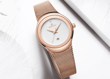 Load image into Gallery viewer, Women's Elegant Stainless Steel Watch With Braided Steel Bracelet Excellent Background Waterproof Wristwatch Unique Design Perfect Gift