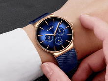 Load image into Gallery viewer, Men's Elegant Watch With Stainless Steel Straps And Chronometers For Day And Date Display Unique Design Perfect Gift For Man And Women