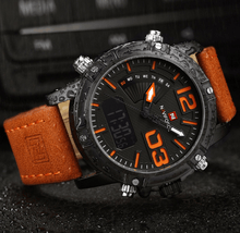Load image into Gallery viewer, Men's Multifunction Digital Analog Waterproof Watch With Alarm And Automatic Time Zones Unique Design Excellent Gift