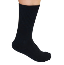 Load image into Gallery viewer, 3/4 Crew Black Bamboo Viscose Socks