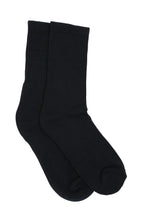 Load image into Gallery viewer, 3/4 Crew Black Bamboo Viscose Socks