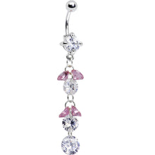 Load image into Gallery viewer, Perfect in Pink Gem Dangle Belly Ring