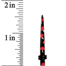 Load image into Gallery viewer, 6G Black Red Mushroom Acrylic Ear Taper