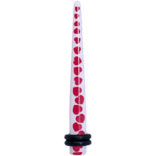 Load image into Gallery viewer, 4G White Red Heart Acrylic Ear Taper