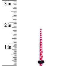 Load image into Gallery viewer, 4G White Red Heart Acrylic Ear Taper