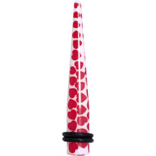 Load image into Gallery viewer, 0G White Red Heart Acrylic Ear Taper