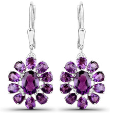 Load image into Gallery viewer, 11.60 Carat Genuine Amethyst and White Topaz .925 Sterling Silver 3 Piece Jewelry Set (Ring, Earrings, and Pendant w/ Chain)