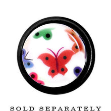 Load image into Gallery viewer, 9/16 Multi Color Butterfly Acrylic Ear Taper
