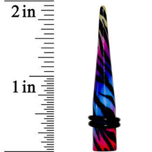 Load image into Gallery viewer, 0G Multi Color Animal Print Acrylic Ear Taper