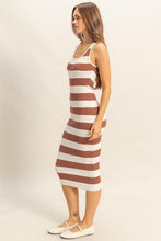Load image into Gallery viewer, Striped Scoop Neck Wide Strap Knit Dress – Timeless Striped Knit Dress for Comfort and Style, Perfect for Every Occasion