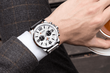 Load image into Gallery viewer, Retro Waterproof Watch With Chronometers Steel Case And Leather Belts Unique Design Excellent Look Perfect Gift For Your Man