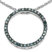 Load image into Gallery viewer, 0.46 Carat Genuine Blue Diamond .925 Sterling Silver Pendant