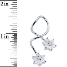 Load image into Gallery viewer, Flower CZ Super Spiral Twister Belly Ring