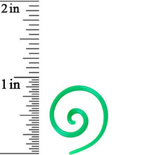 Load image into Gallery viewer, 14G Green Acrylic Super Spiral Taper