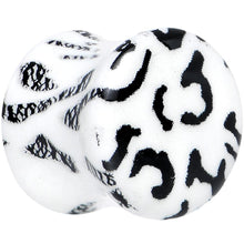 Load image into Gallery viewer, Leopard Print Glow in the Dark Saddle Plug 0G to 1 Inch