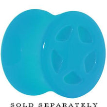 Load image into Gallery viewer, Acrylic Neon Blue Star Tunnel Plug 2G to 20mm