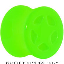 Load image into Gallery viewer, Acrylic Neon Green Star Tunnel Plug 2G to 20mm