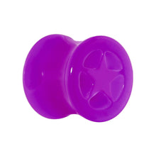 Load image into Gallery viewer, Acrylic Neon Purple Star Tunnel Plug 2G to 20mm