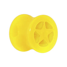 Load image into Gallery viewer, Acrylic Neon Yellow Star Tunnel Plug 2G to 20mm