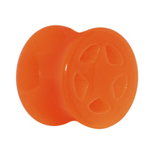 Load image into Gallery viewer, Acrylic Neon Orange Star Tunnel Plug 2G to 20mm