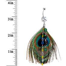 Load image into Gallery viewer, Chic Chain Dangle Peacock Feather Belly Ring
