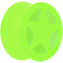 Load image into Gallery viewer, Acrylic Neon Green Star Tunnel Plug 2G to 20mm