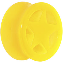 Load image into Gallery viewer, Acrylic Neon Yellow Star Tunnel Plug 2G to 20mm