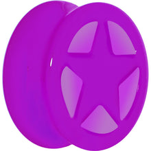 Load image into Gallery viewer, Acrylic Neon Purple Star Tunnel Plug 2G to 20mm