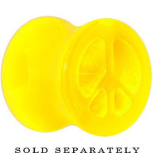 Load image into Gallery viewer, Acrylic Neon Yellow Peace Sign Tunnel Plug 2G to 20mm