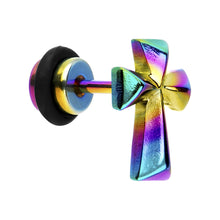 Load image into Gallery viewer, Rainbow Titanium Cross Cheater Plug