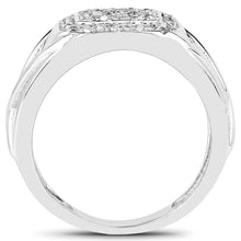 Load image into Gallery viewer, 14K White Gold Plated 0.24 Carat Genuine White Diamond .925 Sterling Silver Ring