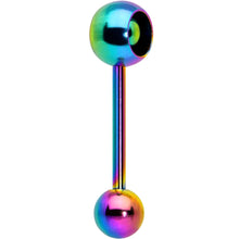Load image into Gallery viewer, Rainbow Titanium Orbital Barbell Tongue Ring