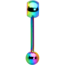 Load image into Gallery viewer, Rainbow Titanium Orbital Barbell Tongue Ring