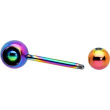 Load image into Gallery viewer, Rainbow Titanium Orbital Barbell Tongue Ring