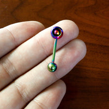 Load image into Gallery viewer, Rainbow Titanium Orbital Barbell Tongue Ring