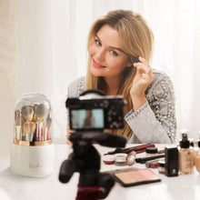 Load image into Gallery viewer, 360° Rotating Makeup Brush Holder with Lid Makeup Organizer