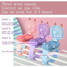 Load image into Gallery viewer, 360°Rotation Kids Portable Wrist Strap Mini Watch Hand Held Fan Cat Design