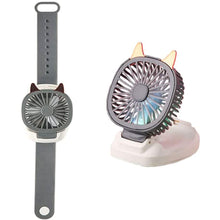 Load image into Gallery viewer, 360°Rotation Kids Portable Wrist Strap Mini Watch Hand Held Fan Cat Design
