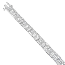 Load image into Gallery viewer, 10K White Gold Round and Baguette Cut Diamond Bracelet (2.00 cttw, H-I Color, I2-I3 Clarity)