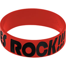 Load image into Gallery viewer, Red Black Boobies Rock Breast Cancer Bracelet