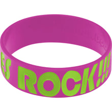 Load image into Gallery viewer, Purple Green Boobies Rock Breast Cancer Bracelet