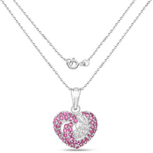 Load image into Gallery viewer, 2.65 Carat Genuine Ruby and White Sapphire .925 Sterling Silver Pendant