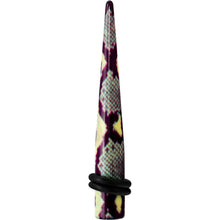 Load image into Gallery viewer, 2G Green Snake Skin Acrylic Taper