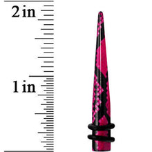Load image into Gallery viewer, 2G Pink Snake Skin Acrylic Taper